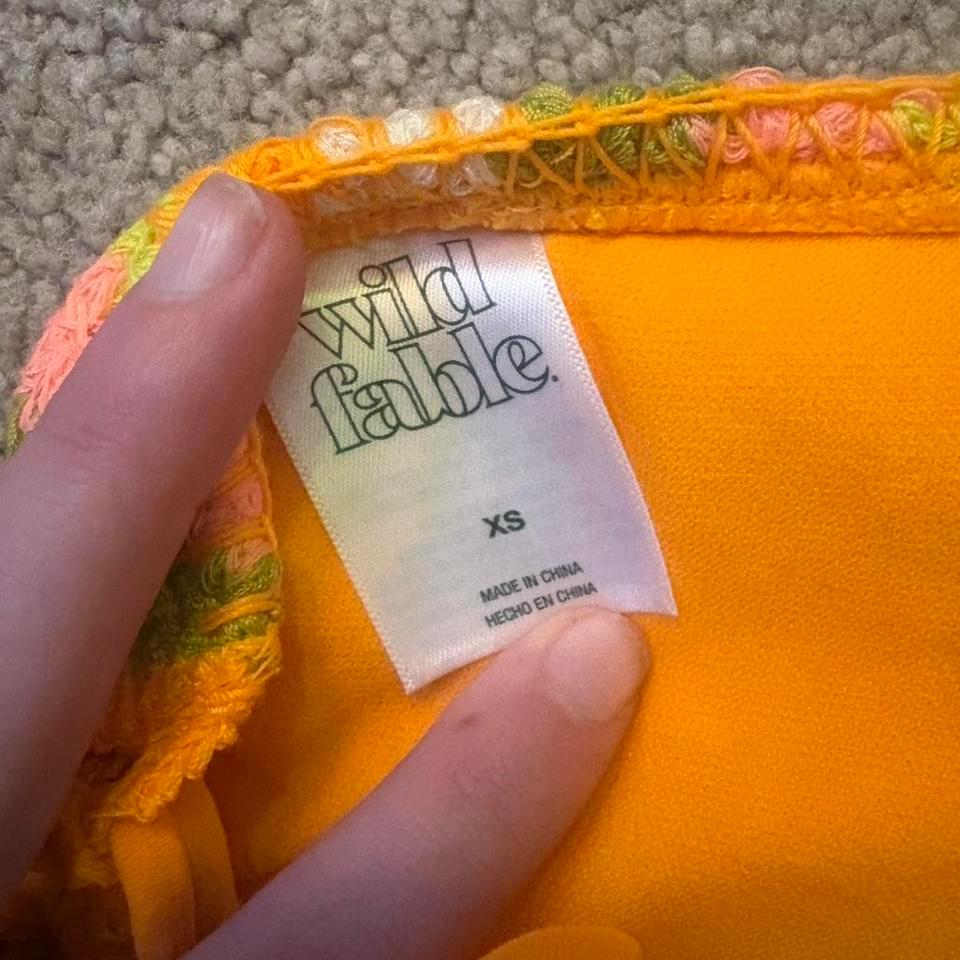 Wild Fable Orange Striped Bikini Cb09 3