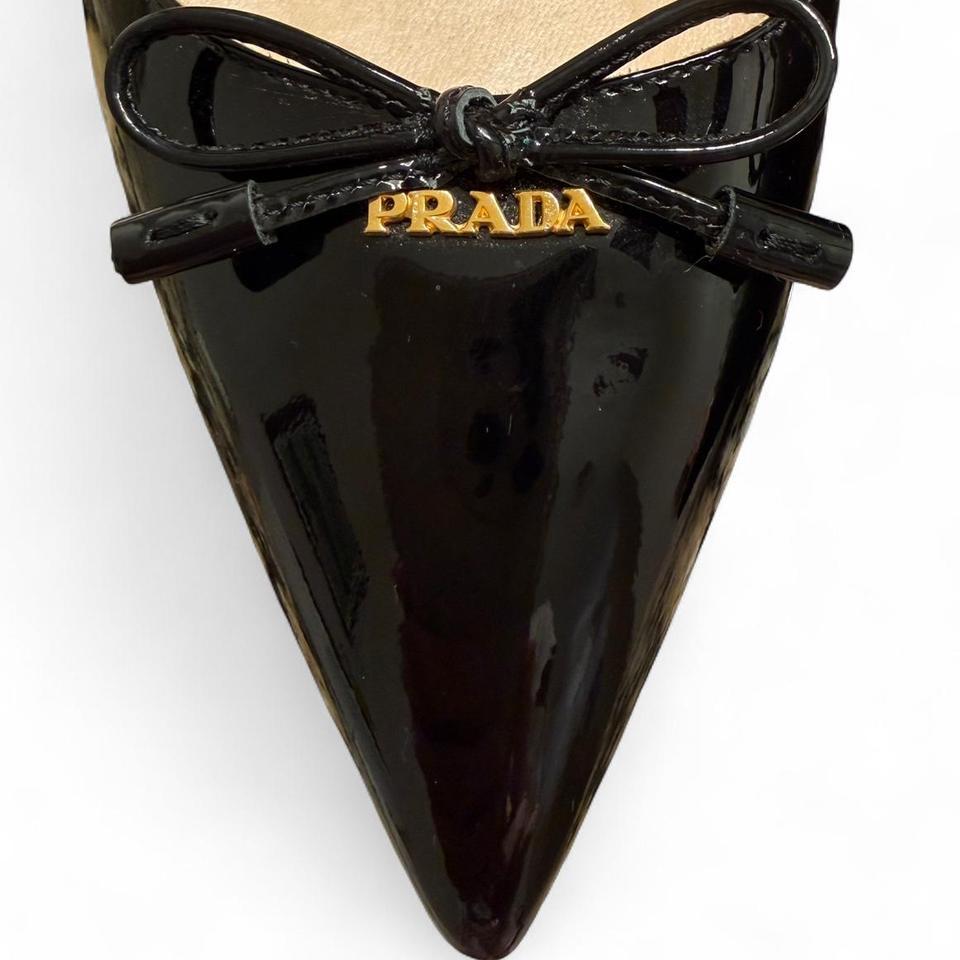 Prada Black Patent Leather Bow 17bb 3