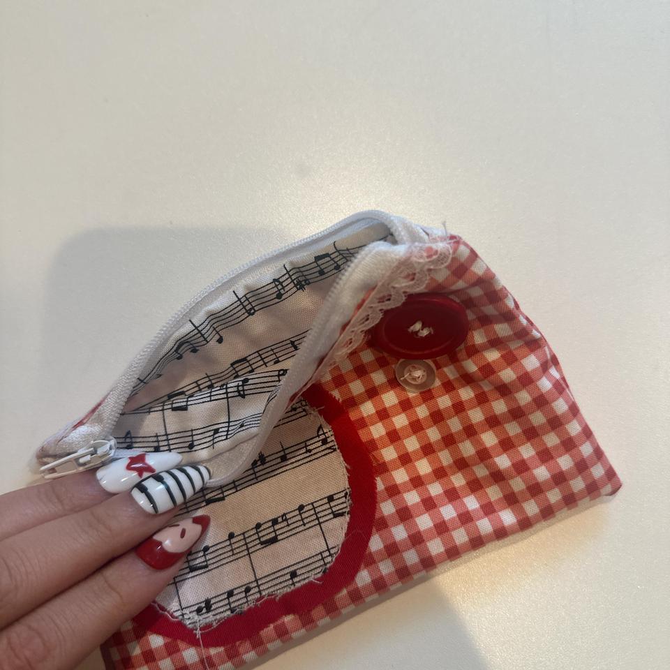 Handmade Gingham Apple Music Pouch 4f90 3