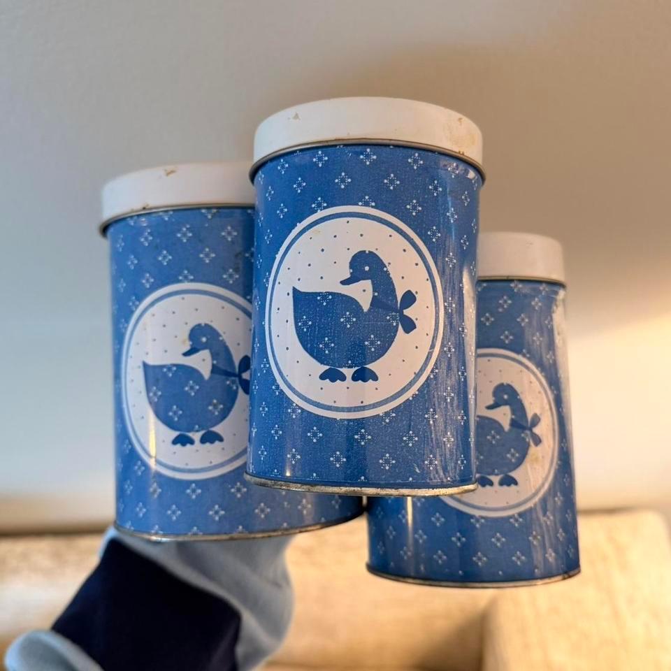 Vintage Blue Goose Tins Df5d