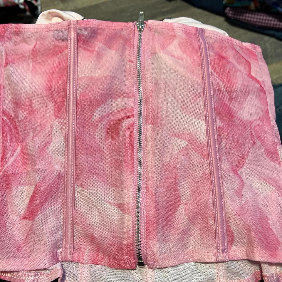 Pink Mesh Corset Top With 9a60 3
