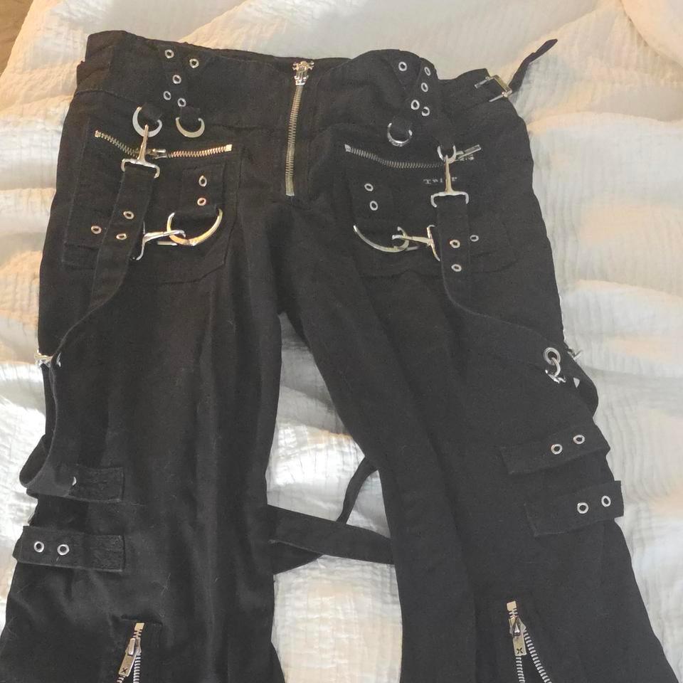 Black Gothic Cargo Pants With 5608