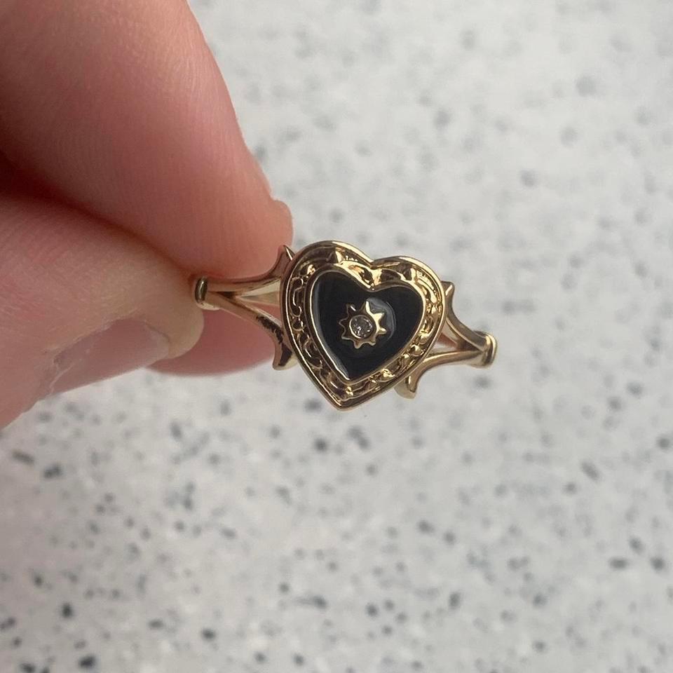 Vintage Y2k Gold Heart Ring 9793 2