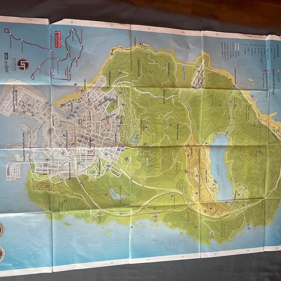 Gta 5 Map Poster Gaming Dbfd
