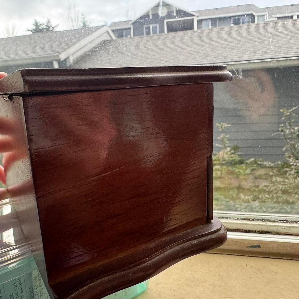 Vintage Wood Jewlery Box With Bde6 5