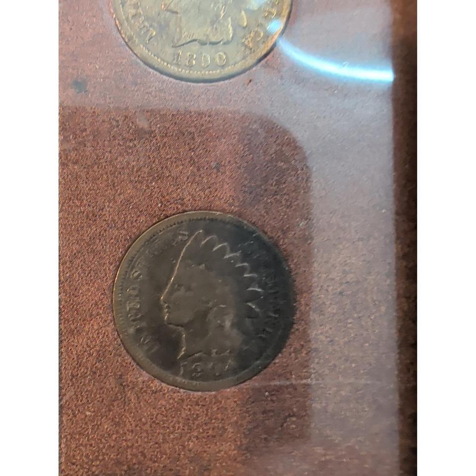 Vintage Framed Indian Head Penny F33a 5