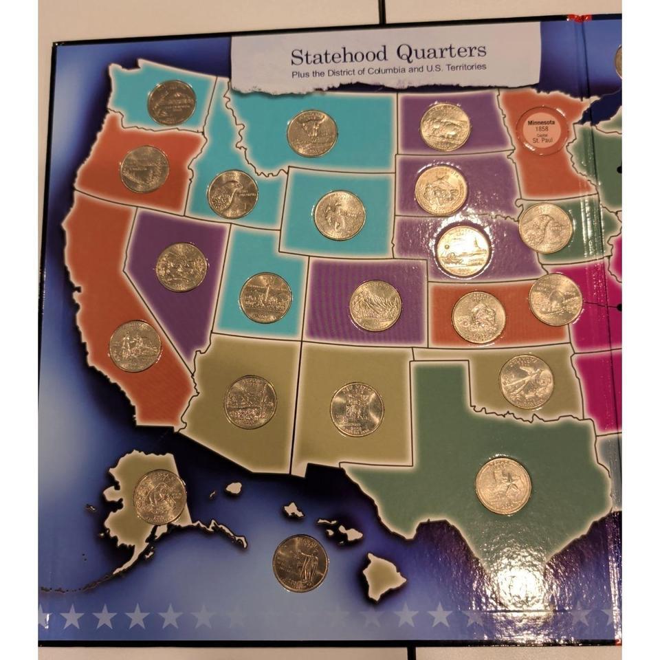 Statehood Quarters Collectors Map 1999 2009 64f3 2