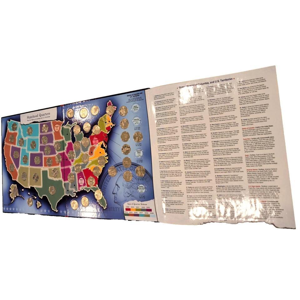 Statehood Quarters Collectors Map 1999 2009 64f3