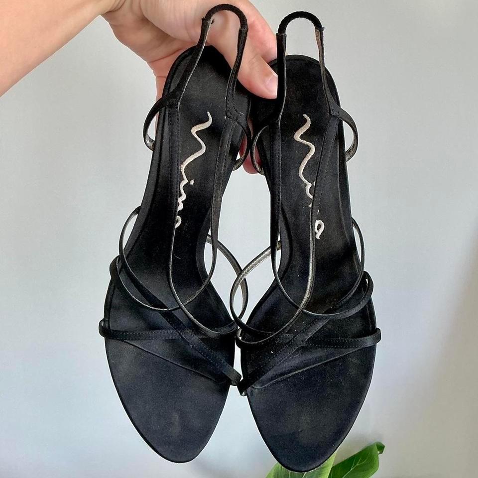 Nina Black Strappy Kitten Heels Da1a