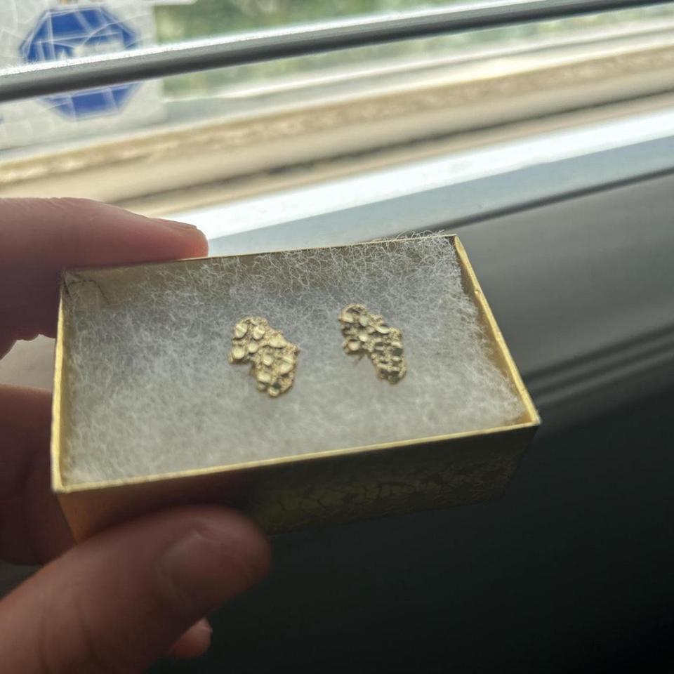 Gold Plated Nugget Stud Earrings