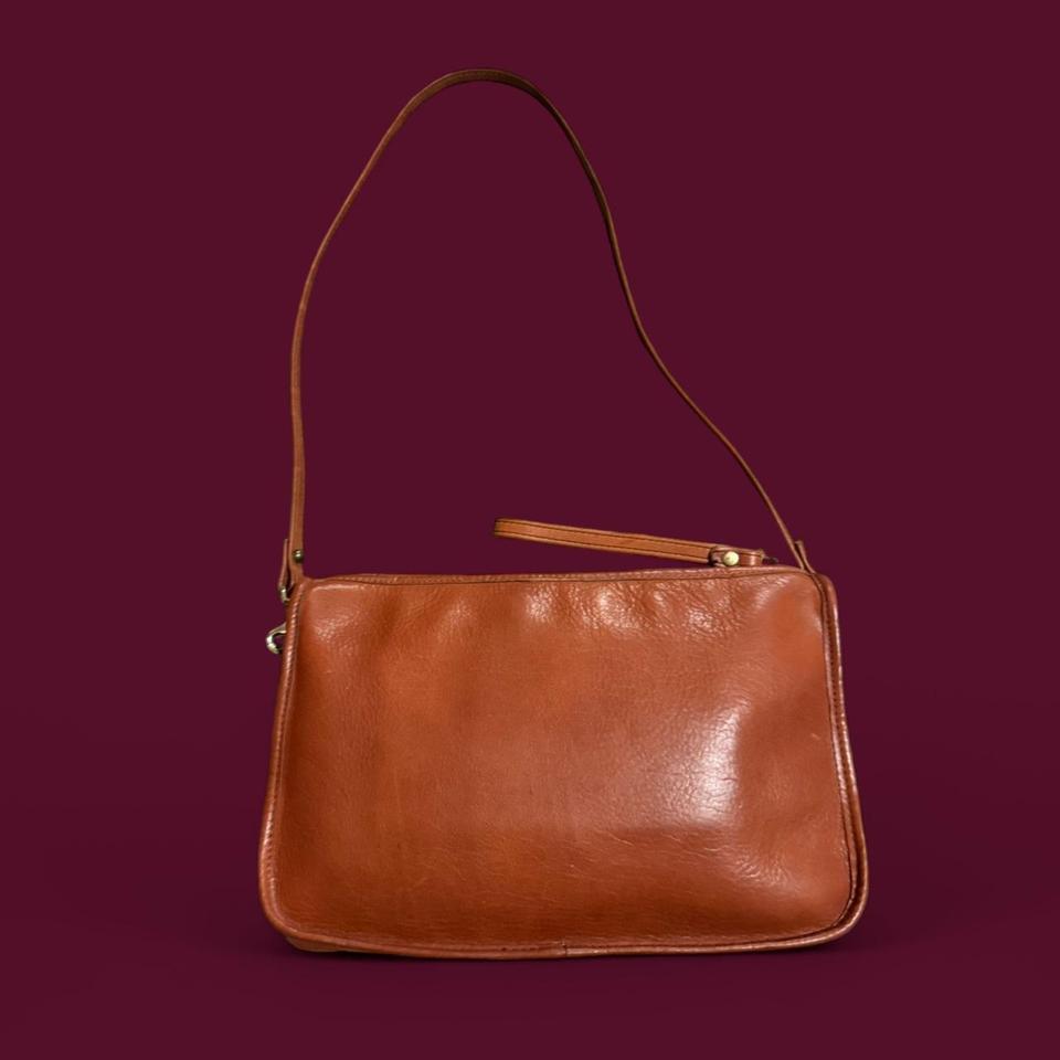 Vintage Burlington Brown Leather Shoulder 0a32 2