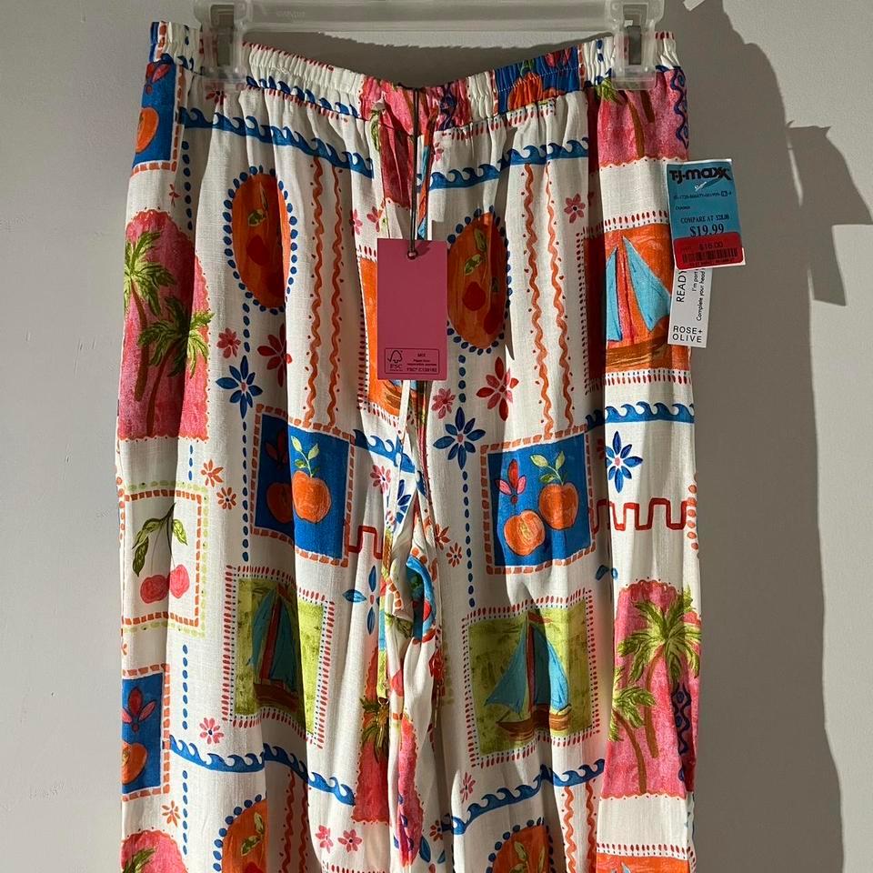 Rose Olive Tropical Print