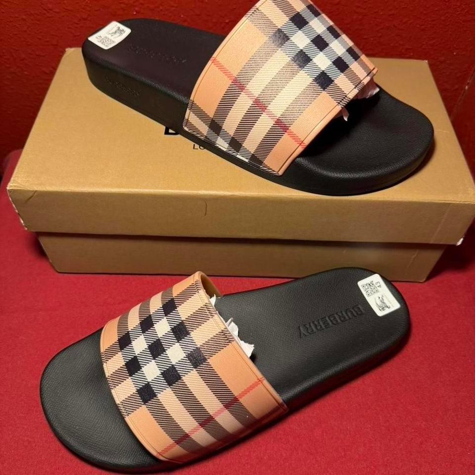 Burberry Check Print Rubber Slides 99fd 3