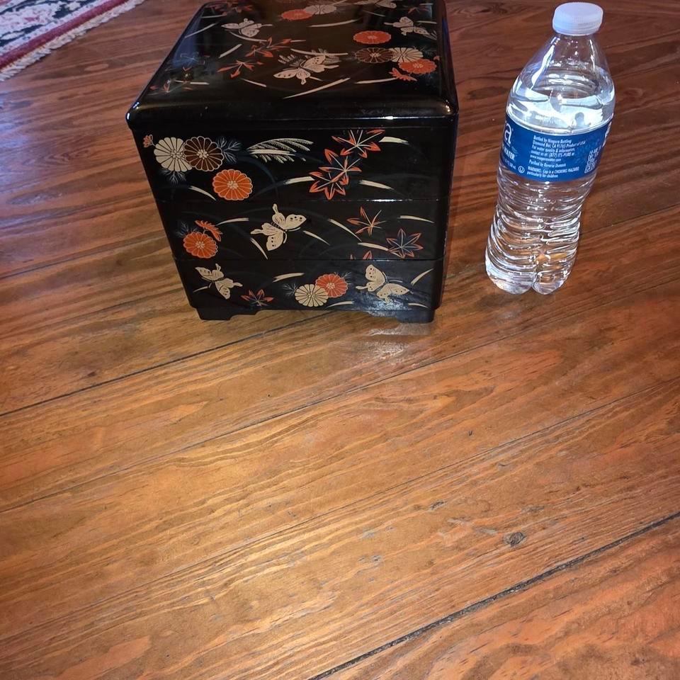 Black And Orange Floral Japanese