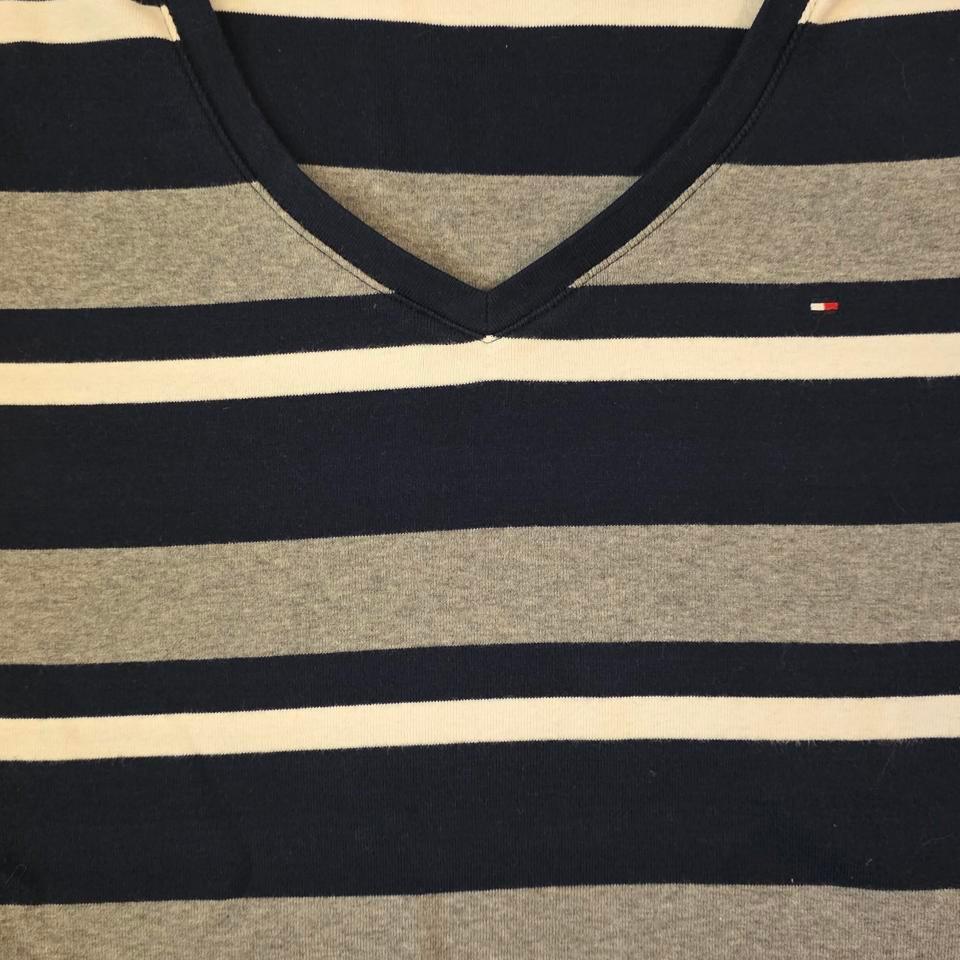 Navy Grey And White Striped 8