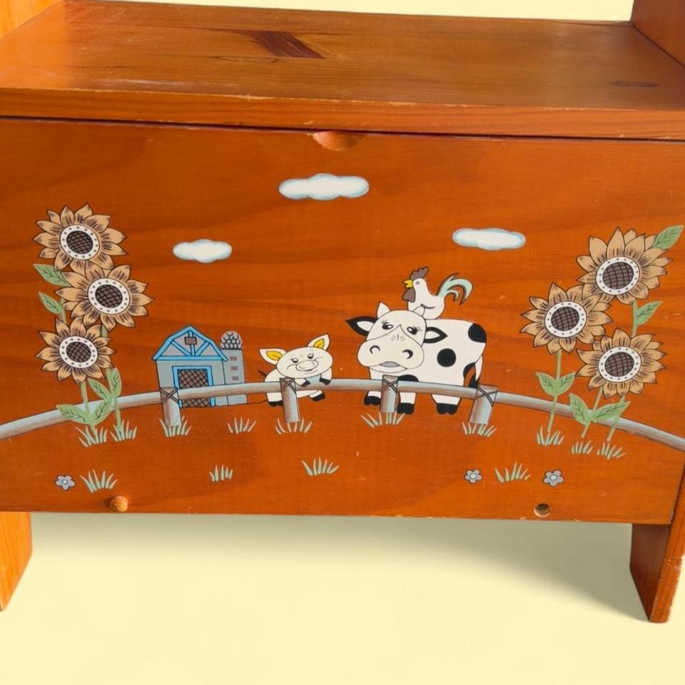 Hand Painted Wooden Toy Box 7612