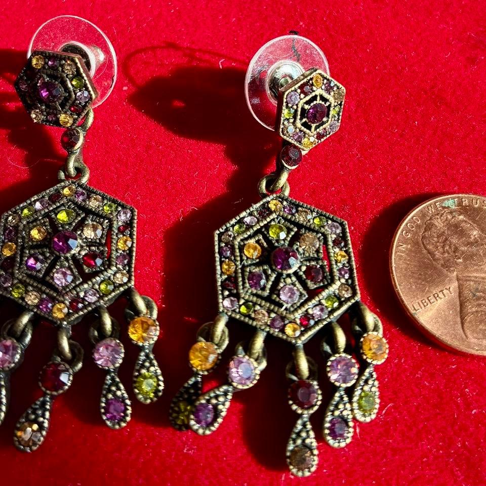 New Multicoloured Rhinestone Chandelier Earrings 4d4d