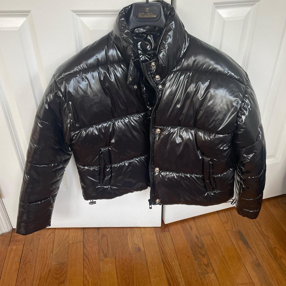 Black Puffer Jacket With Silver C43c