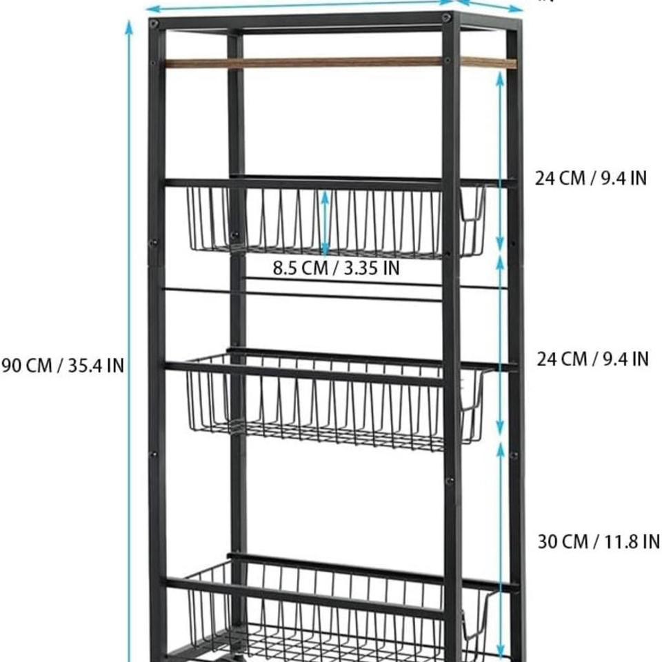 4 Tier Rolling Storage Cart 4595 5