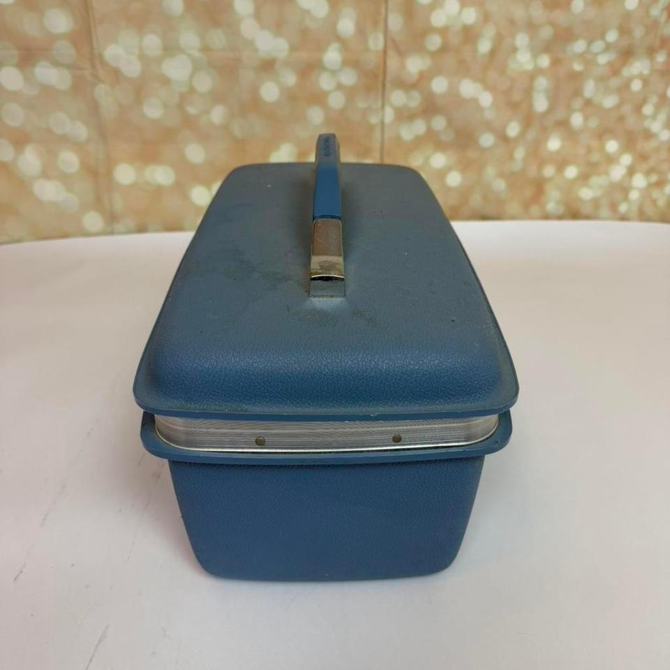 Vintage Blue Samsonite Train Case Ae26 3