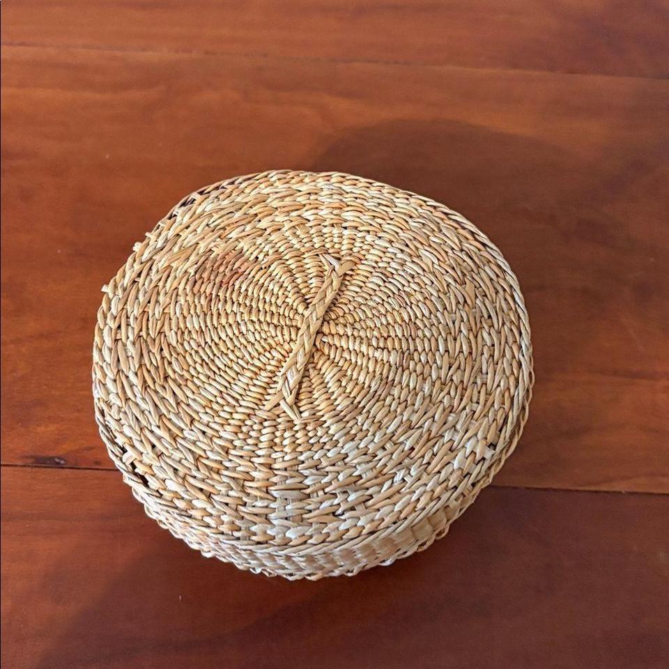 Vintage Handwoven Natural Fiber Coaster 9c5c 5