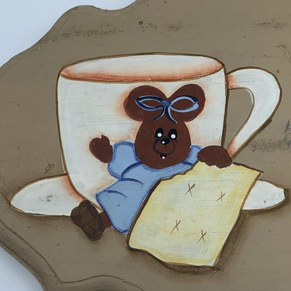 Hand Painted Vintage Wood Coffee 2