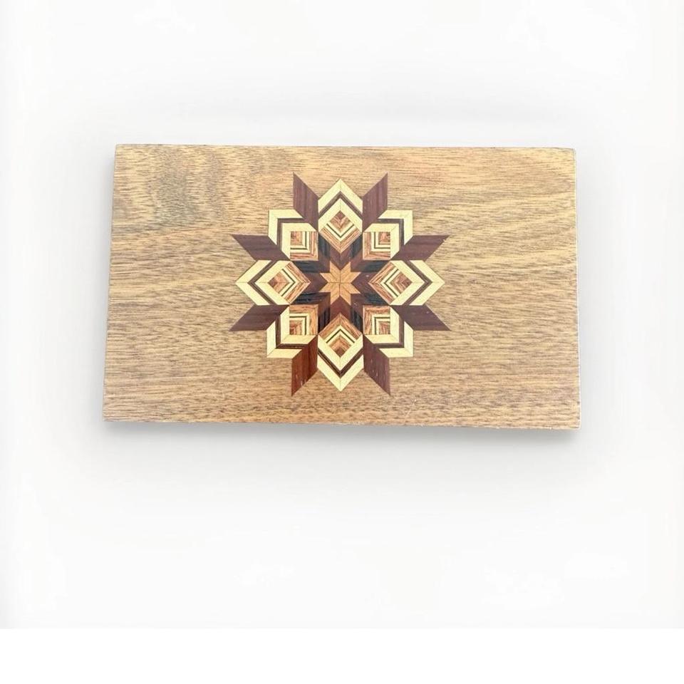 Signed 1987 Inlaid Wooden Jewelry 1a7f