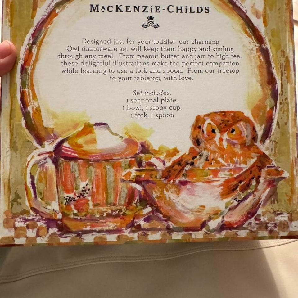 Mackenzie Childs Owl Dinnerware Set Kids C427 3