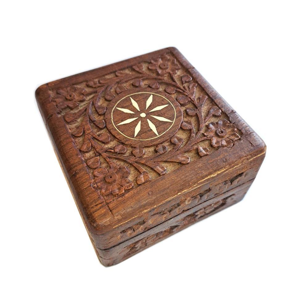 Vintage 70s Small Hand Carved Wood