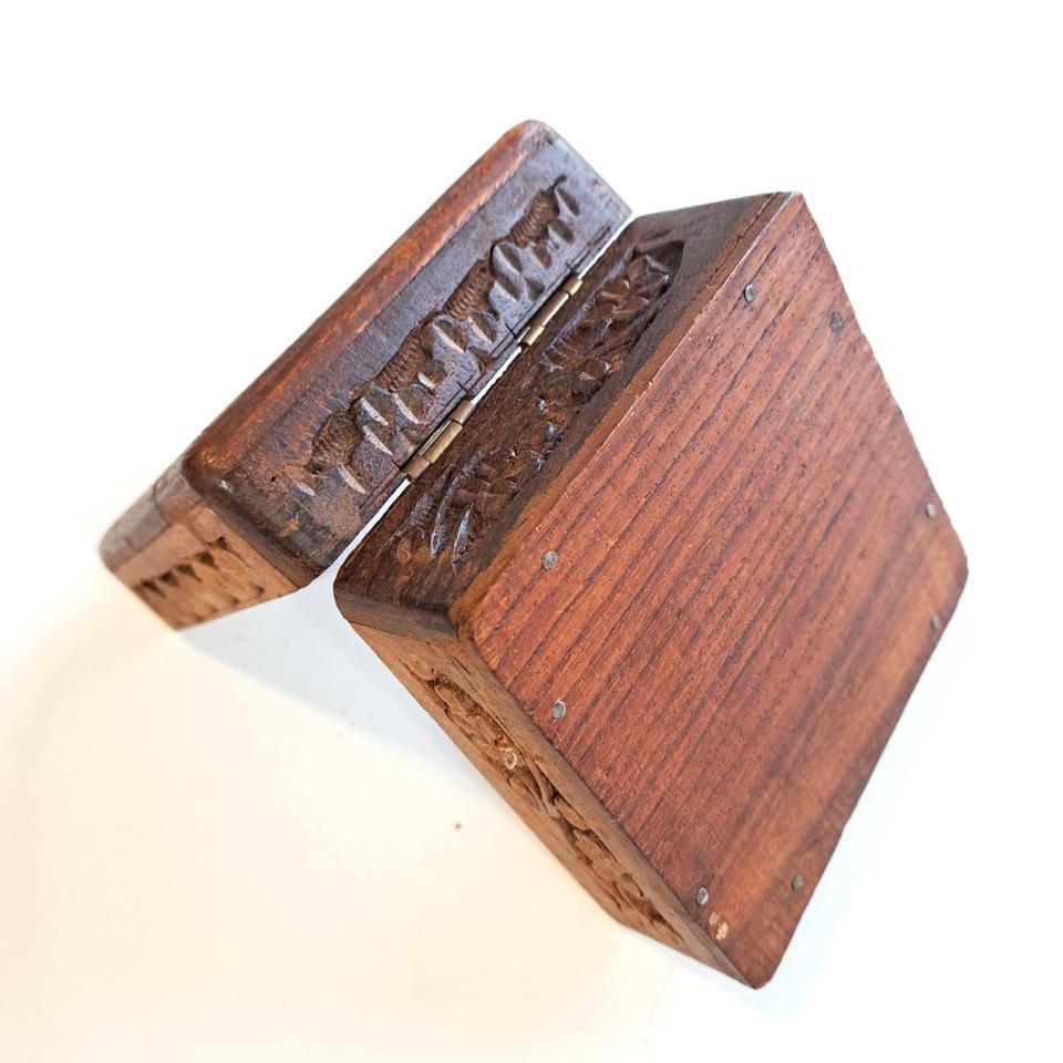 Vintage 70s Small Hand Carved Wood 3
