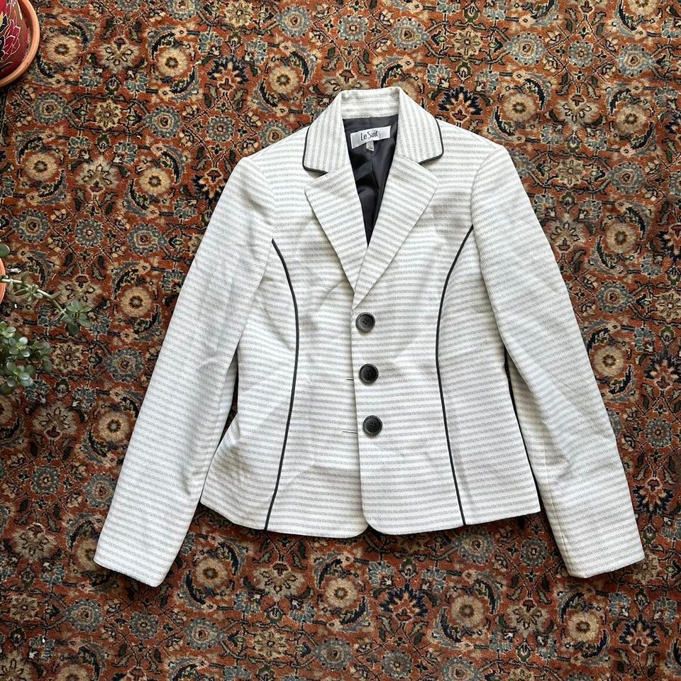 White And Black Striped Blazer