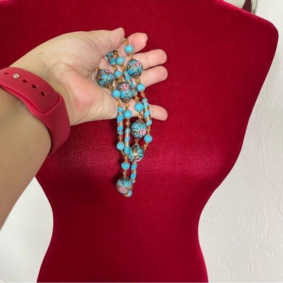 Vintage Turquoise Blue Murano Necklace