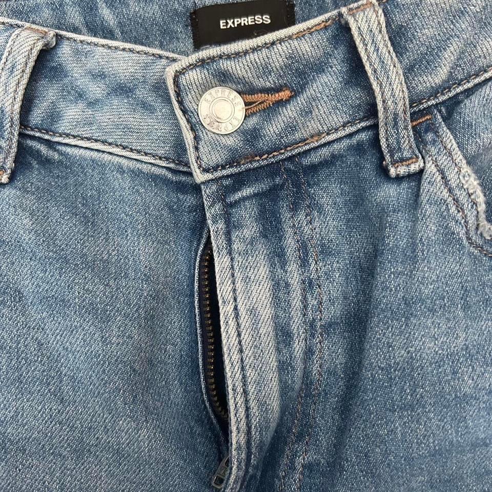 Express Blue Denim Cargo Jeans A96e 4