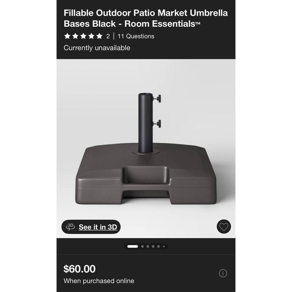 Room Essentials Fillable Umbrella Base 0d78