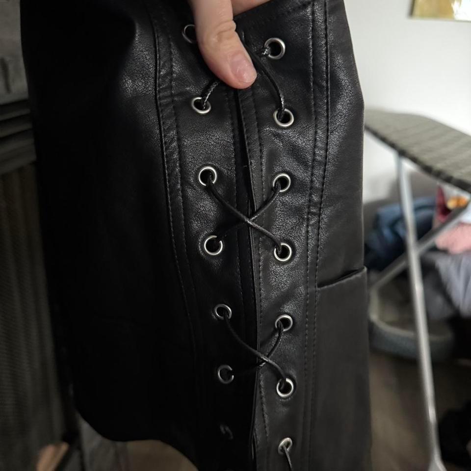 Edikted Black Leather Vest With 36ac 4