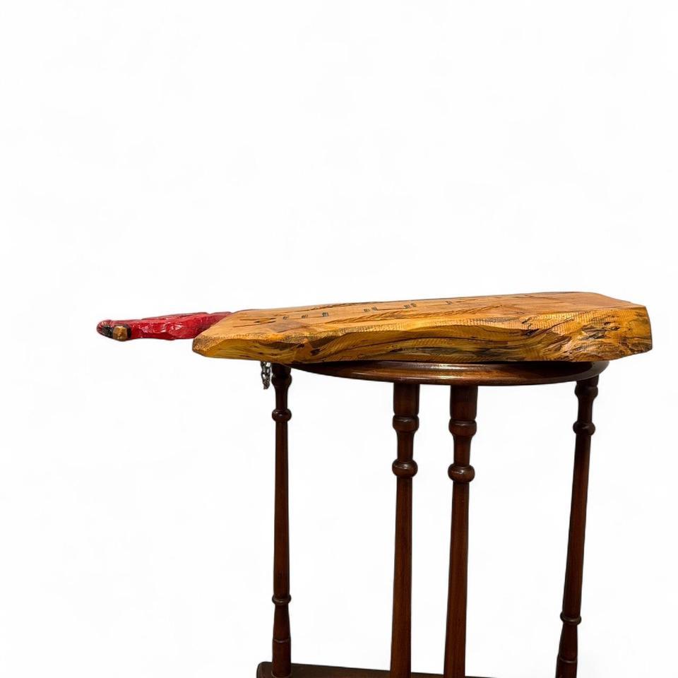 Vintage Rustic Hand Carved Red B572 5