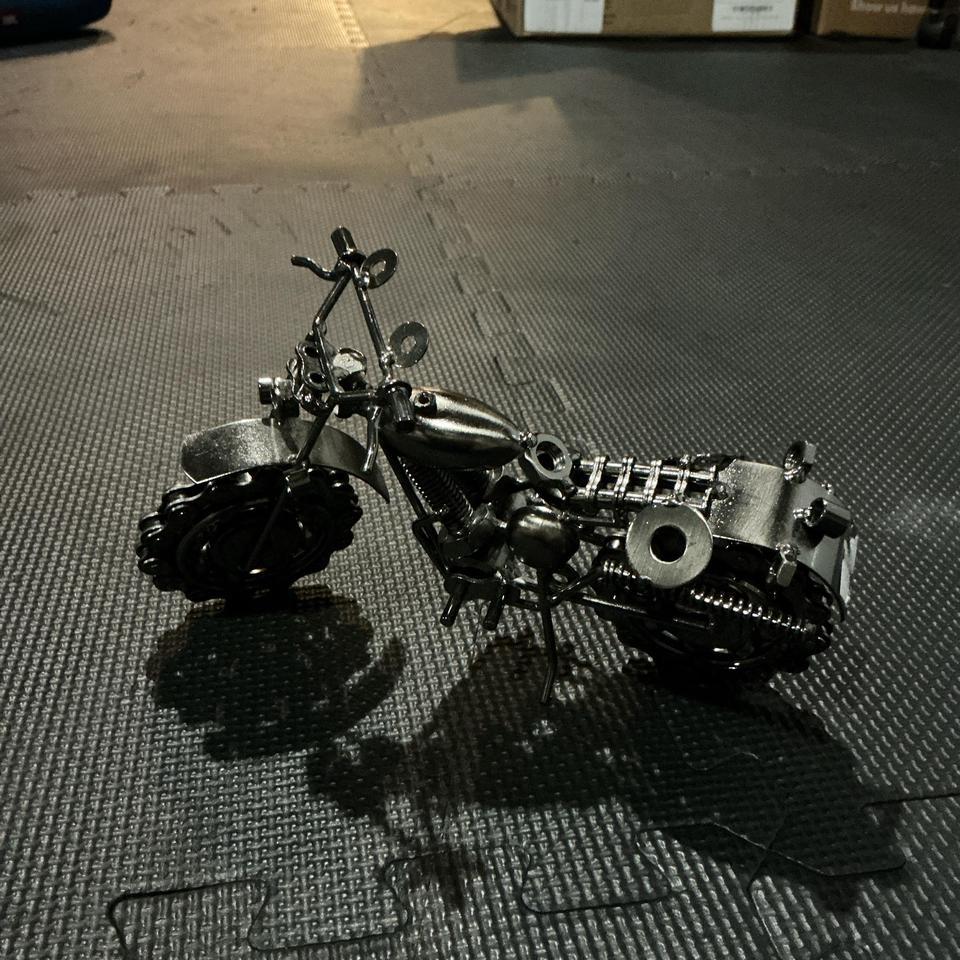 Vintage Miniature Motorcycle Sculpture In
