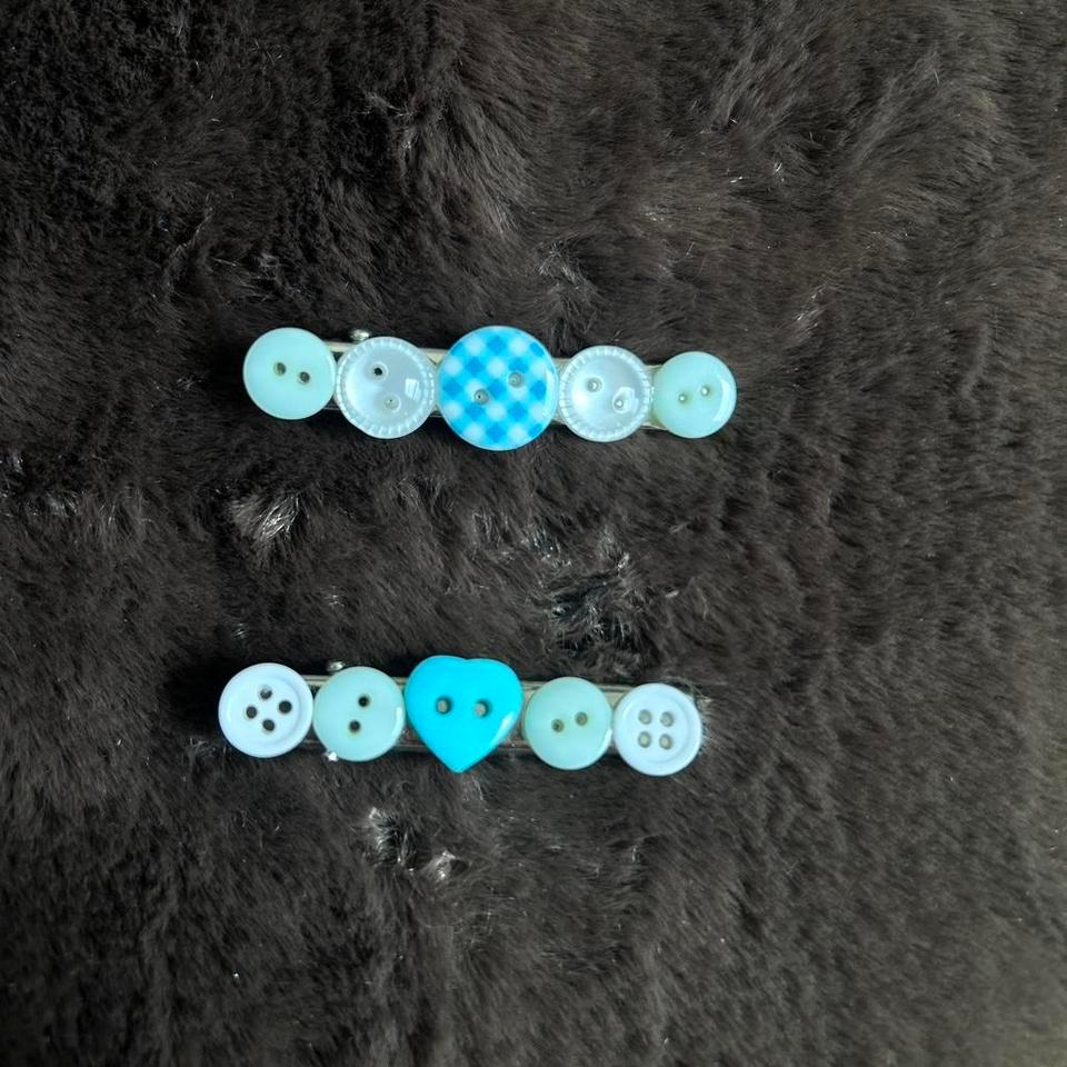 Blue Handmade Hair Clips Set A6f2