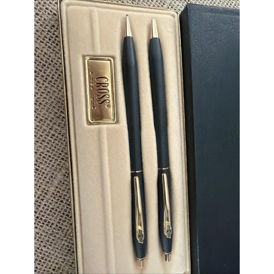 1980s Cross Century Black Mattgold E537 5