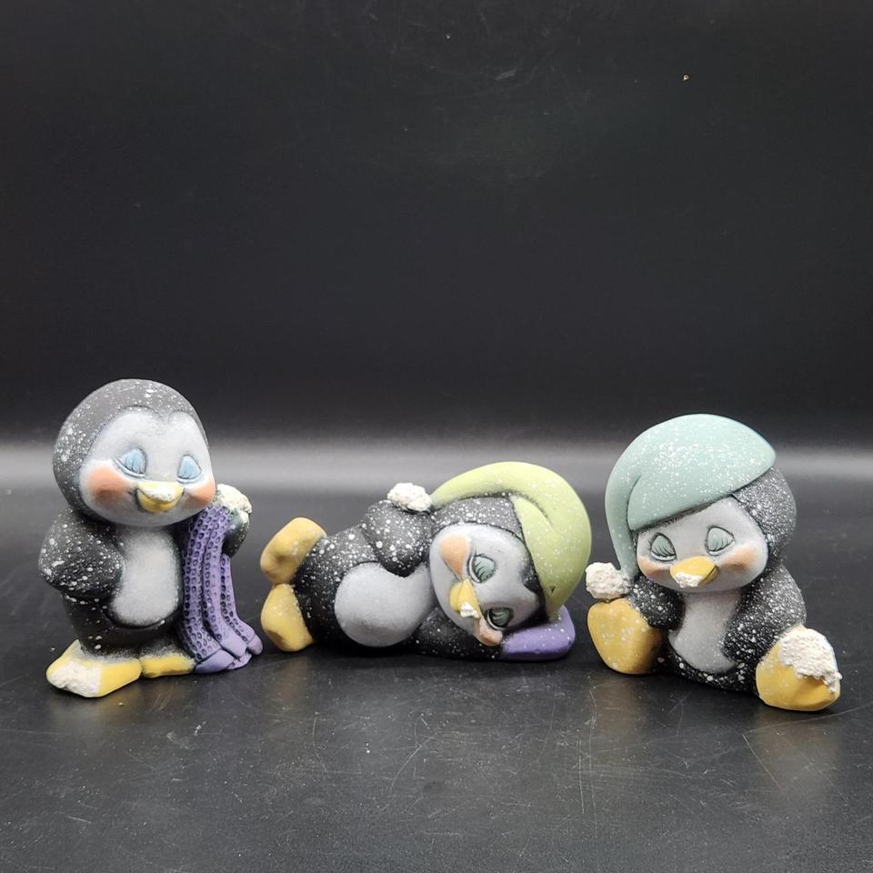 Hobbyist Ceramic Penguin Figurines Set