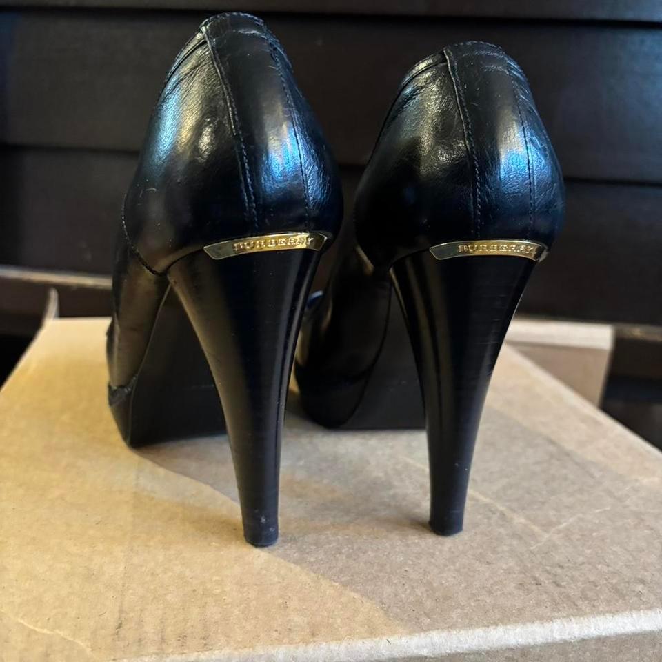 Burberry Black Leather Platform Heels 8840 5