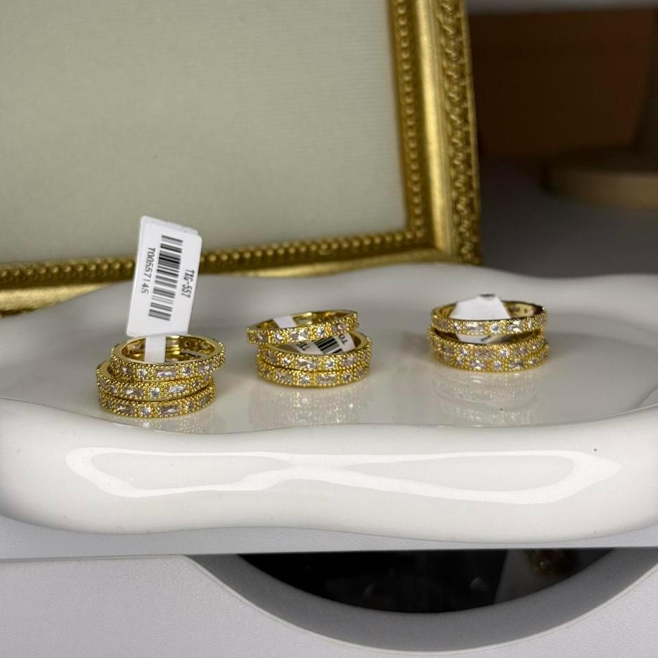 Gold Diamond Ring Set Glamour E978