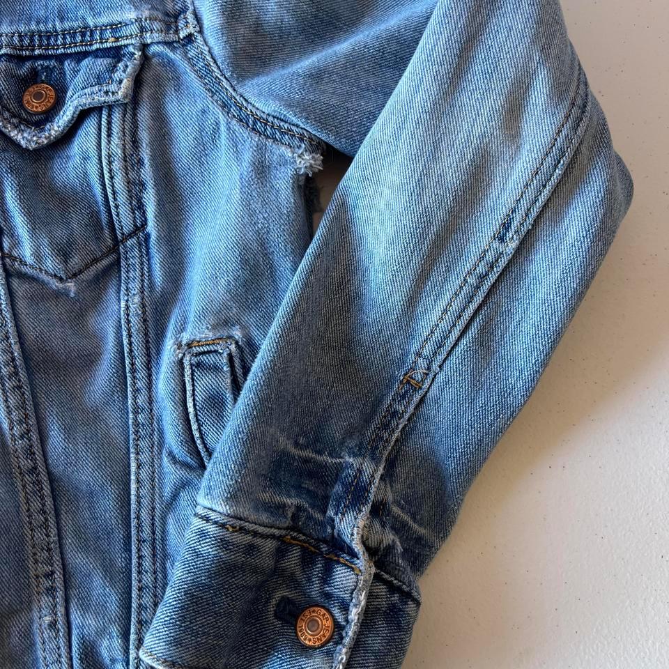 Gap Blue Denim Distressed Jacket B17b 4