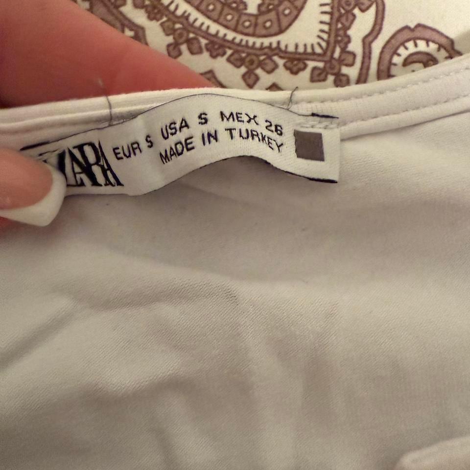 Zara White Long Sleeve Bodysuit 5