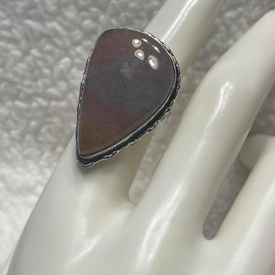 Orca Agate Ring With 925 668a