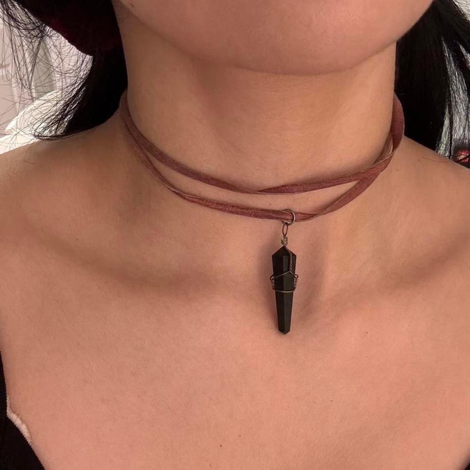Black Onyx Crystal Handmade Choker 7908