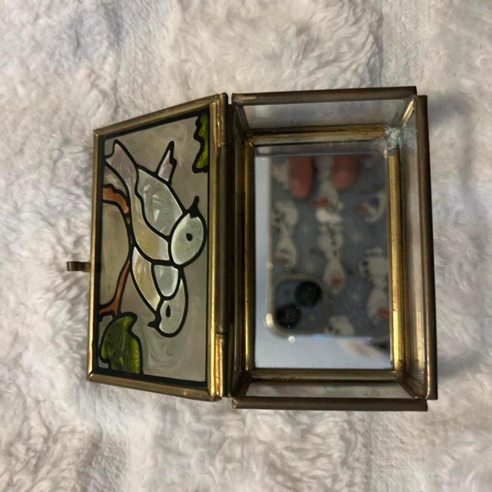 Stained Glass Bird Trinket Box 3049 2