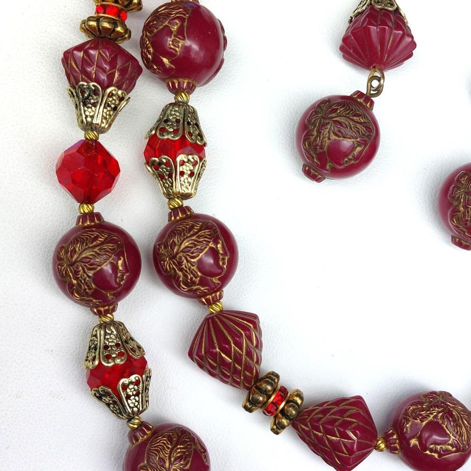 Vintage Red Carved Resin Cameo 2
