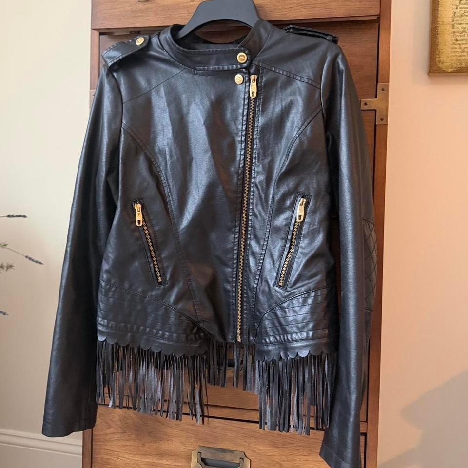 Steve Madden Black Leather Fringe 95a5
