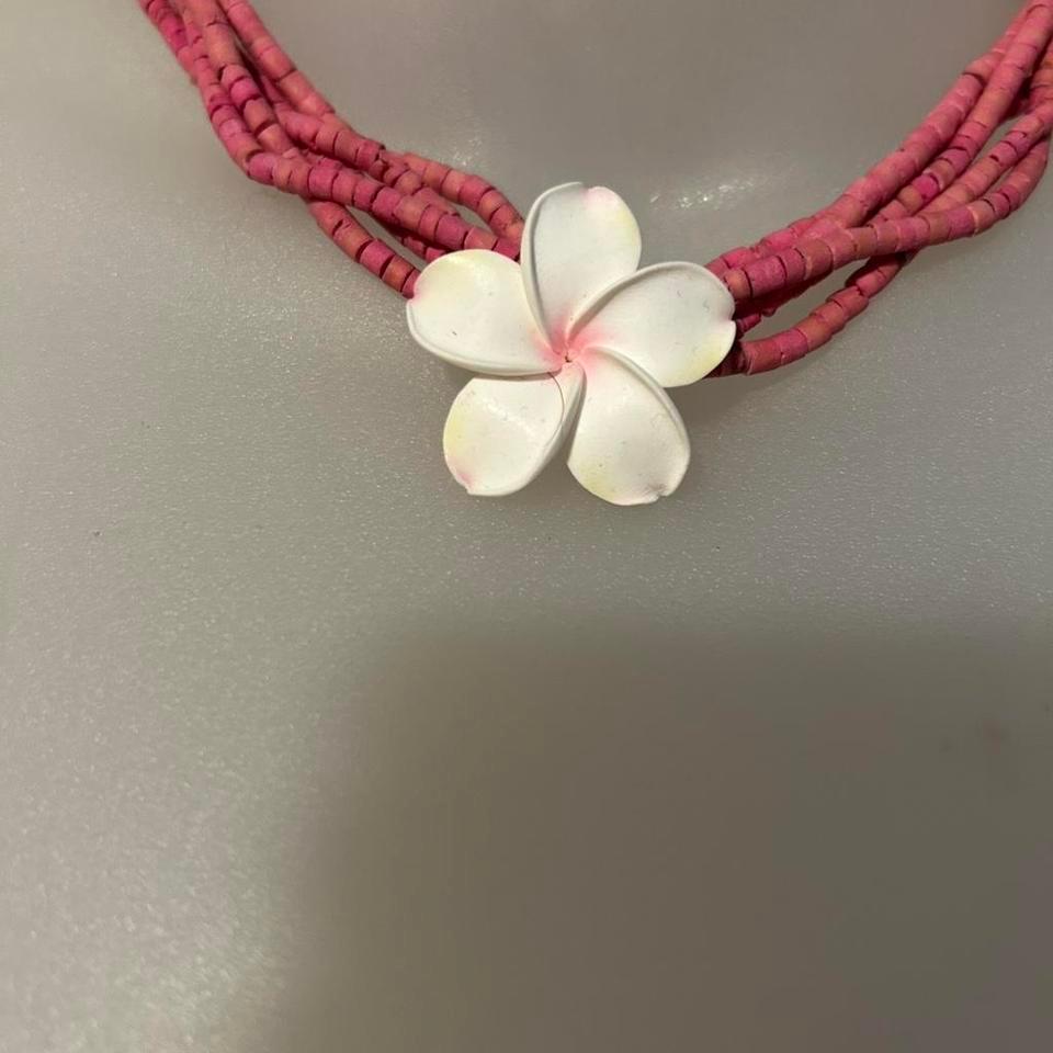 Pink Shell Flower Necklace With 4739 2
